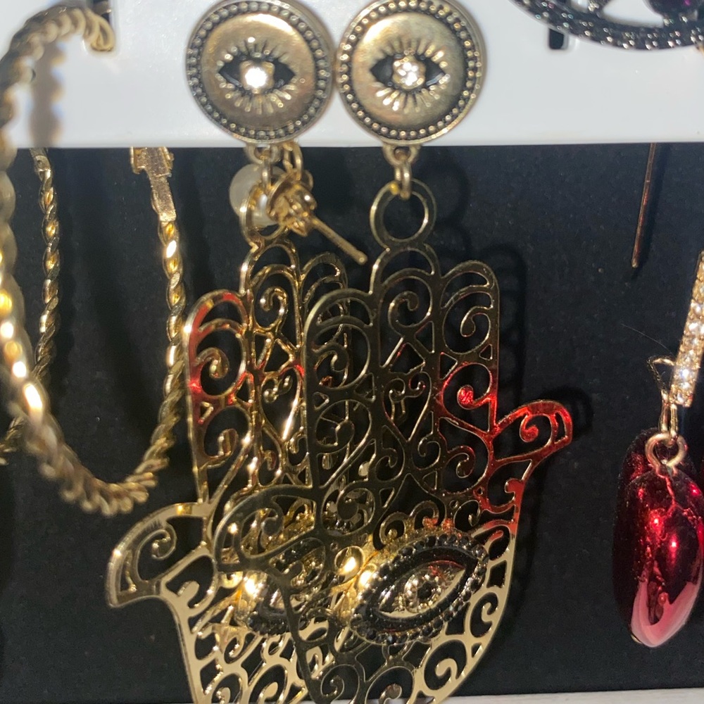 (4 for $16) Evil Eye Hand Earrings!
